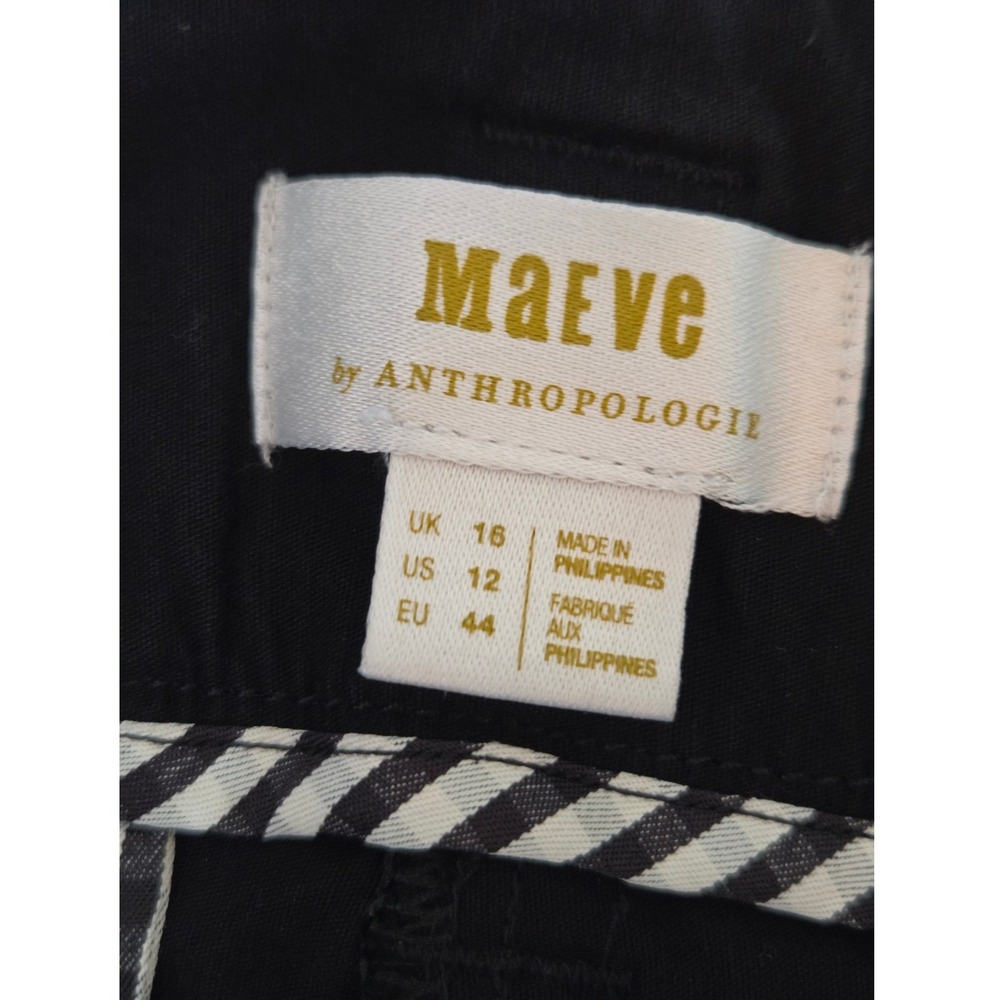 Maeve Naomi Linen Wide-Leg Flare Pants 12 Black High Rise Pockets 4123650590244 - Picture 9 of 16